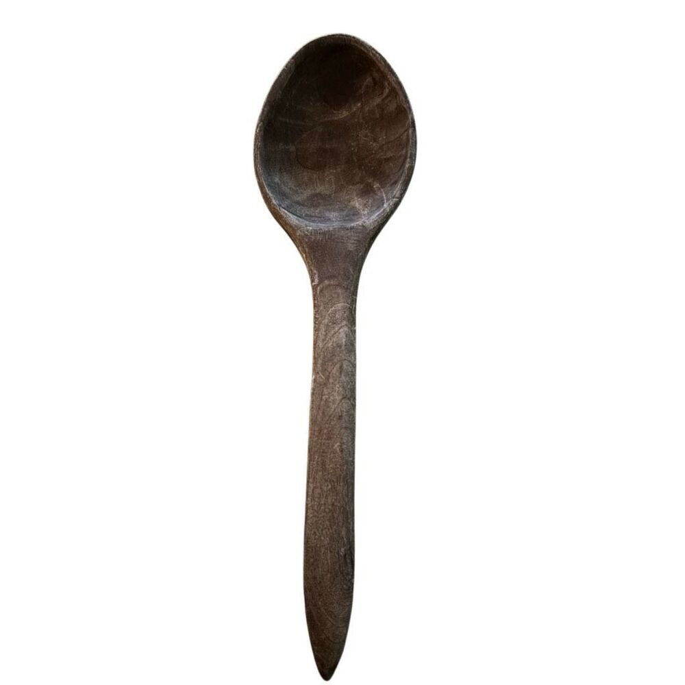 Vintage Hand Carved Wooden Spoon 10” Pot Hook Rest Primitive Rustic Decor